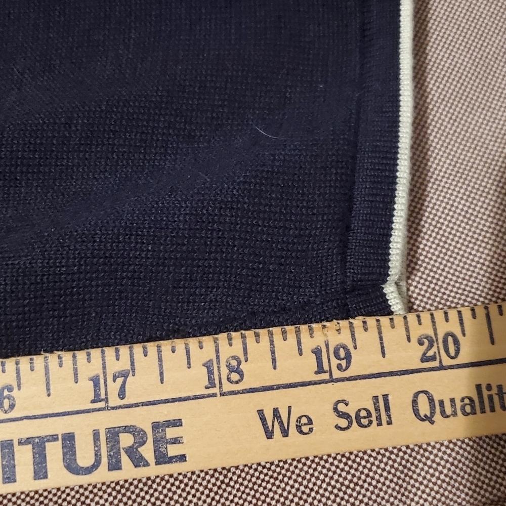 Womens Sport Haley Argyle Golf Cardigan Navy Blue Cream Sz L Dark Academia - Picture 9 of 10